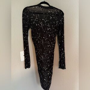 Galaxy see through dress with top and bottom